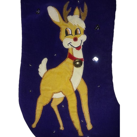VTG Rudolph Holiday Stocking Rudolph the Red Nosed Reindeer 1999 Hanging Stockin - Picture 2 of 8